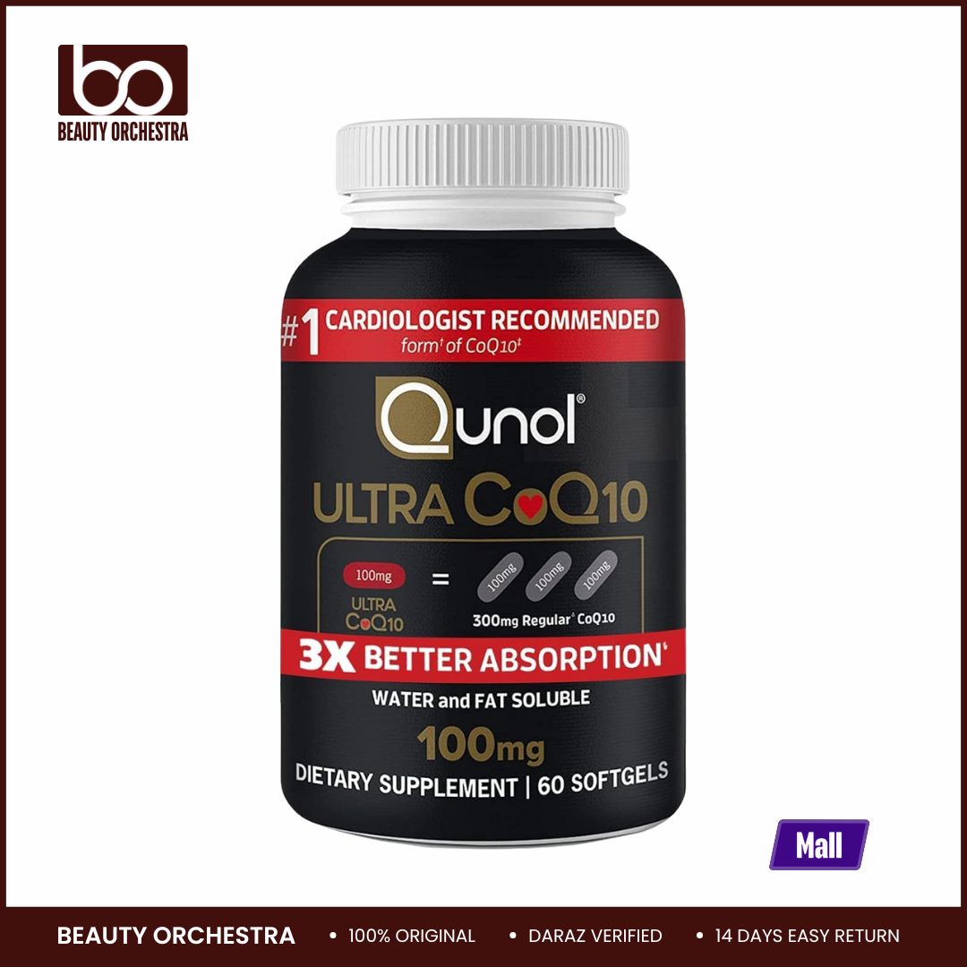 Picture of Qunol Ultra 100mg CoQ10 3x Better Absorption Patented Water- and Fat-Soluble Natural Supplement Form of Coenzyme Q10 Antioxidant for Heart Health 60 Softgels