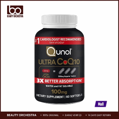 Picture of Qunol Ultra 100mg CoQ10 3x Better Absorption Patented Water- and Fat-Soluble Natural Supplement Form of Coenzyme Q10 Antioxidant for Heart Health 60 Softgels
