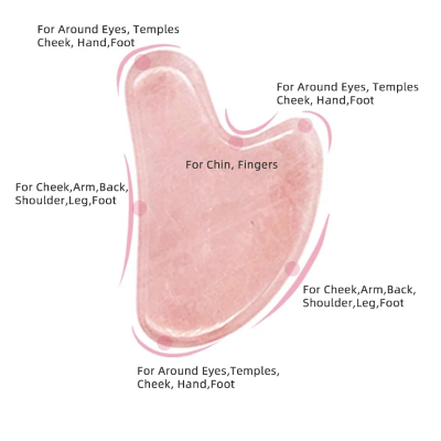 Picture of Rose Quartz Stone Roller And Gua Sha Set With Magnetic Gift Box (High Quality Pink Jade Facial Roller And Gua Sha)