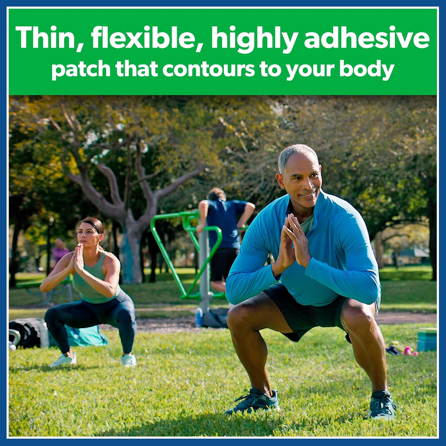 Picture of Salonpas Maximum OTC Strength Lidocaine 4% Pain Relieving Flex Patch Apply for Up to 8 Hours Unscented Thin Flexible Lightweight, Patch Stays in Place 7 Patches