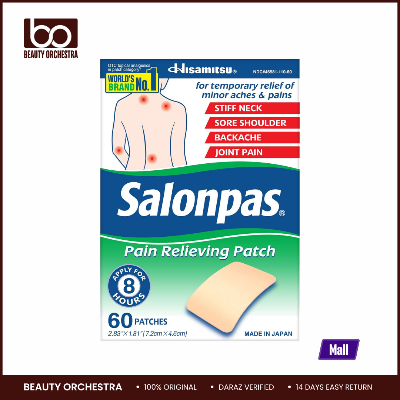 Picture of Salonpas Pain Relieving Patch for Back Neck Shoulder Knee Pain and Muscle Soreness - 8 Hour Pain Relief - 60 patches