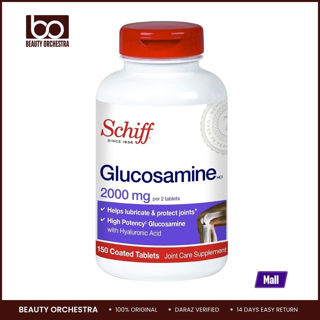 Picture of Schiff Glucosamine 2000mg (per serving) + Hyaluronic Acid Tablets (150 count in a bottle) Joint Care Supplement That Helps Support Joint Mobility & Flexibility Supports The Structure Of Cartilage