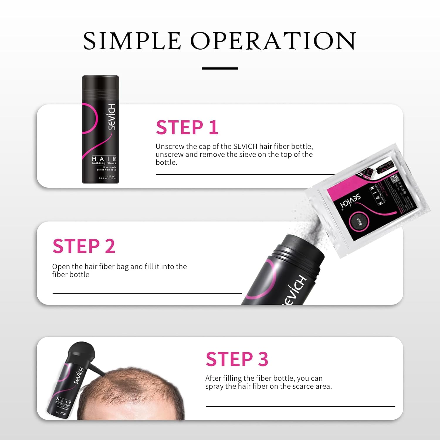 Picture of Sevich Hair Building Fiber Refill - DARK BROWN - 25g