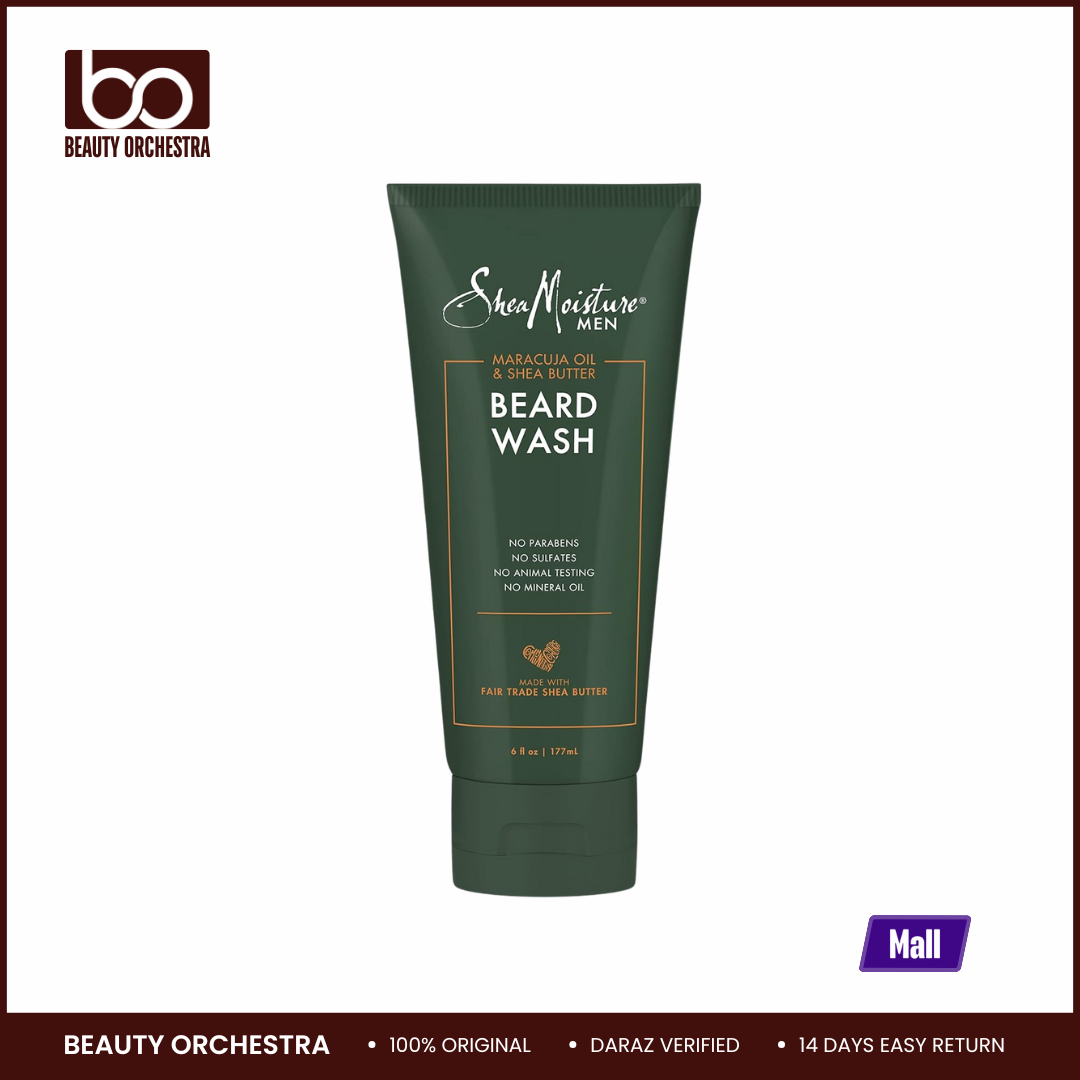 Picture of SheaMoisture Beard Wash for Full Beards - Maracuja Oil & Shea Butter to Deep Clean and Refresh - 6 oz 177 ml