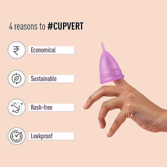 Picture of Sirona Reusable Menstrual Cup With Pouch For Women - Large Size