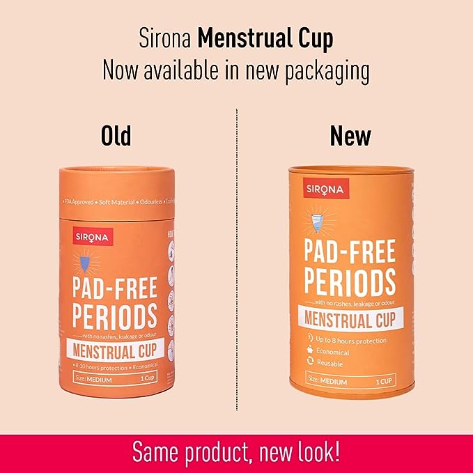 Picture of Sirona Reusable Menstrual Cup With Pouch For Women - Medium Size