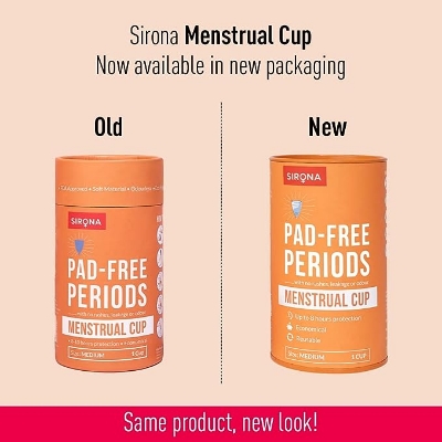 Picture of Sirona Reusable Menstrual Cup With Pouch For Women - Medium Size