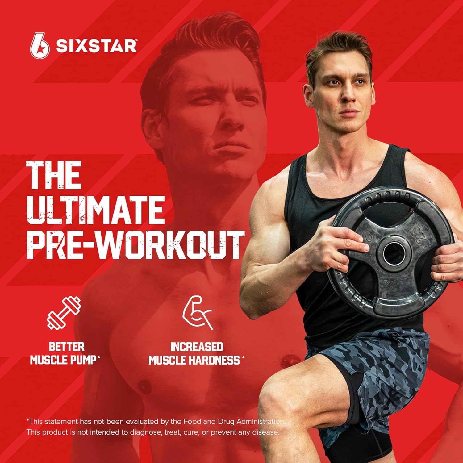 Picture of Six Star Nitric Oxide for Men & Women Muscle Builder 3000 mg 60 Caplets (Pre Workout, N.O. FURY)