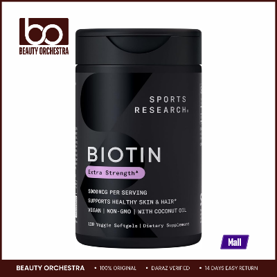 Picture of Sports Research Biotin 5000 mcg  - 120 Veggie Capsules