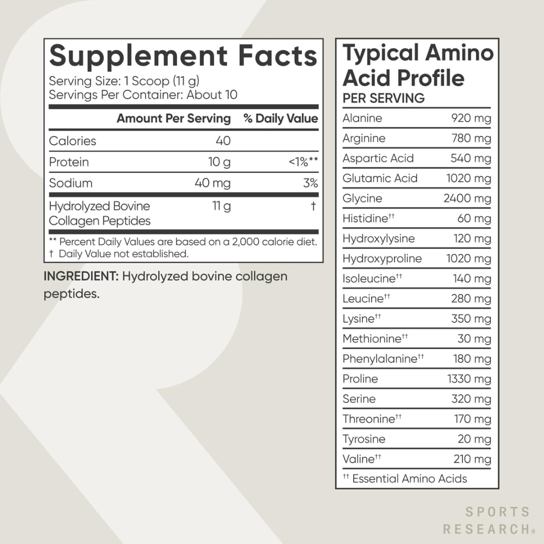 Picture of Sports Research Collagen Peptides -  3.9 OZ