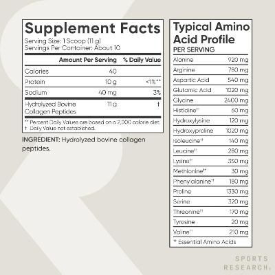 Picture of Sports Research Collagen Peptides -  3.9 OZ