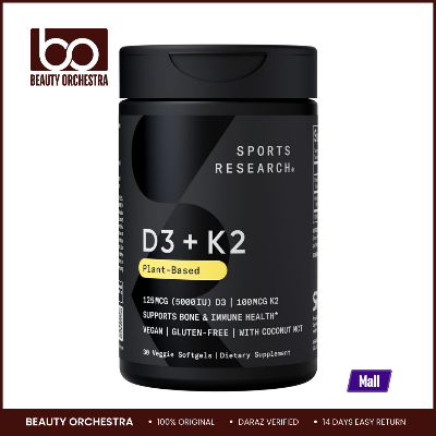 Picture of Sports Research Vitamin D3 + K2 With Coconut MCT Oil - 30 Veggie Softgels (5000iu)