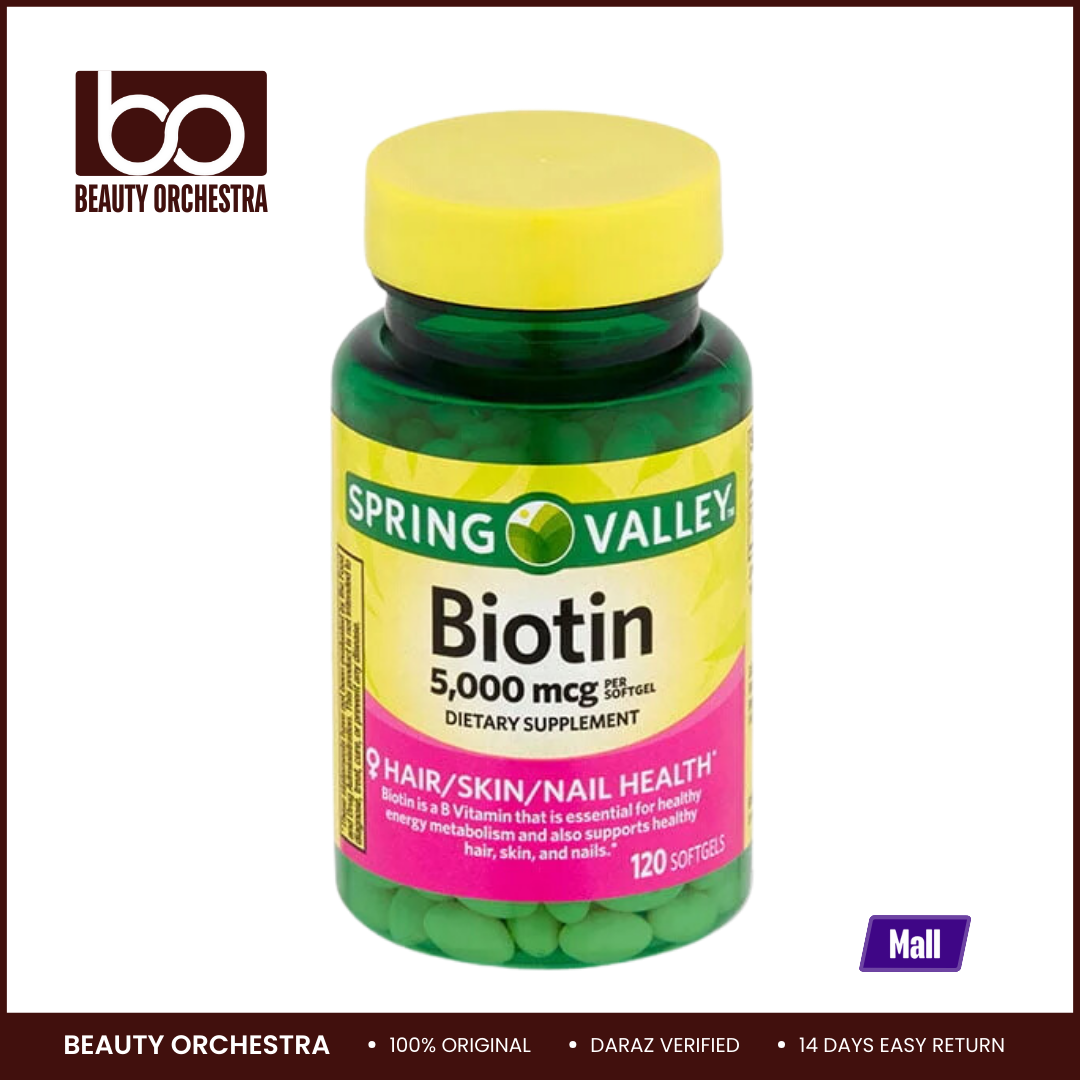 Picture of Spring Valley Biotin 5000mcg - 120 Softgels
