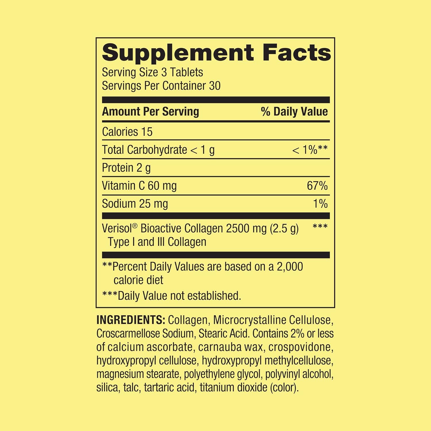 Picture of Spring Valley Collagen + C Highly Absorbable for Hair/Skin/Nail Health 2,500 mg 90 Tablets