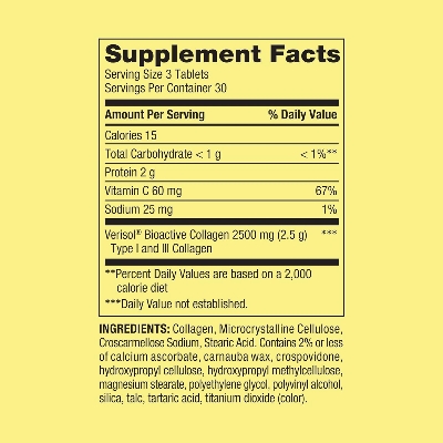 Picture of Spring Valley Collagen + C Highly Absorbable for Hair/Skin/Nail Health 2,500 mg 90 Tablets