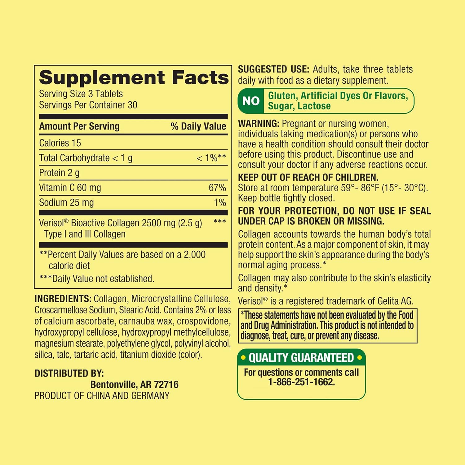 Picture of Spring Valley Collagen + C Highly Absorbable for Hair/Skin/Nail Health 2,500 mg 90 Tablets