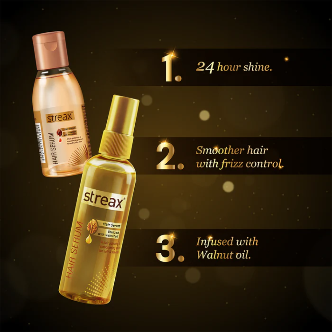 Picture of Streax Hair Serum Vitalised With Walnut Oil - 45ml