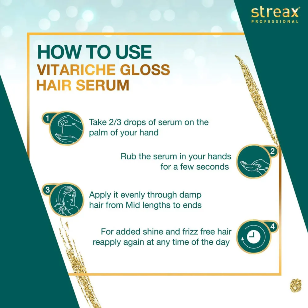 Picture of Streax Vitariche Gloss Hair Serum - 115ml (Indian)