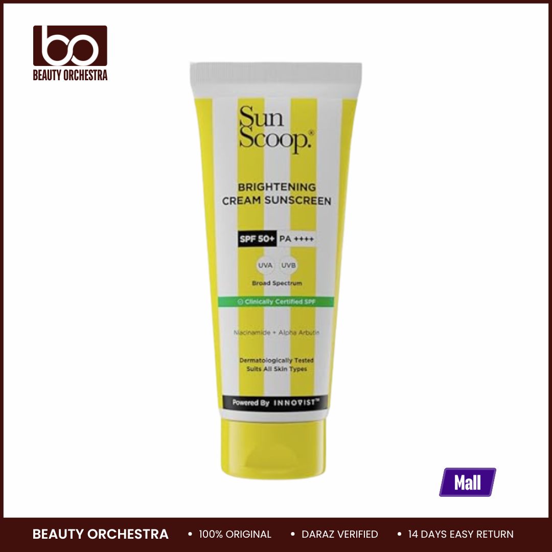 Picture of SunScoop Brightening Daily Sunscreen SPF 50 With Niacinamide + Alpha Arbutin for Radiant Skin - 45g