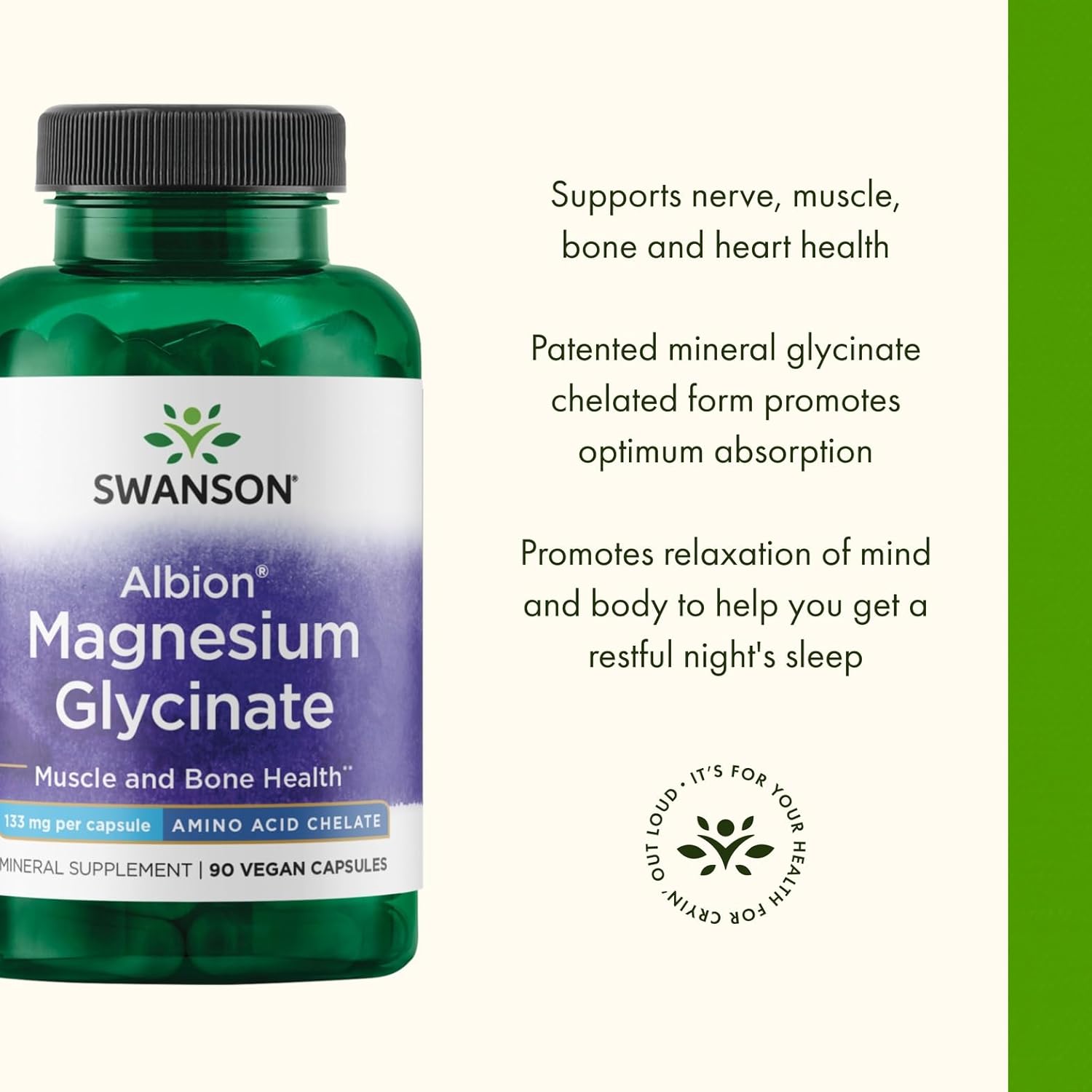 Picture of Swanson Albion Magnesium Glycinate 133 mg - 90 Capsules