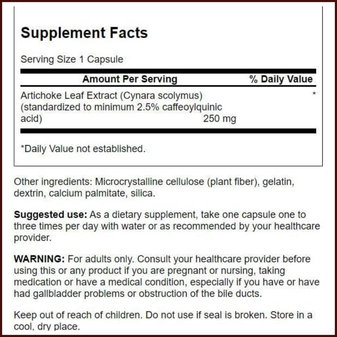 Picture of Swanson Artichoke Leaf Extra Strength Supports Healthy Digestion Healthy Liver Function, Non-GMO, 60 Capsules