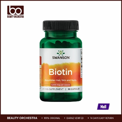 Picture of Swanson Biotin 5000 mcg 30 Capsules