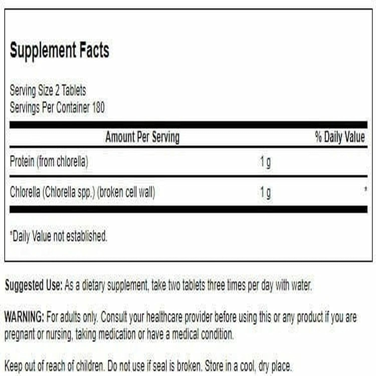 Picture of Swanson Broken Cell Wall Chlorella 500 Milligrams 360 Tablets
