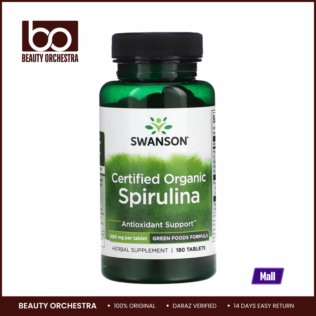 Picture of Swanson Certified Organic Spirulina 500 mg - 180 Tablets