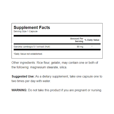 Picture of Swanson Garcinia Cambogia 5:1 Extract - 60 Capsules