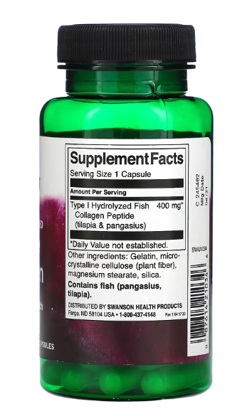 Picture of Swanson Marine Collagen 400 mg 60 Capsules