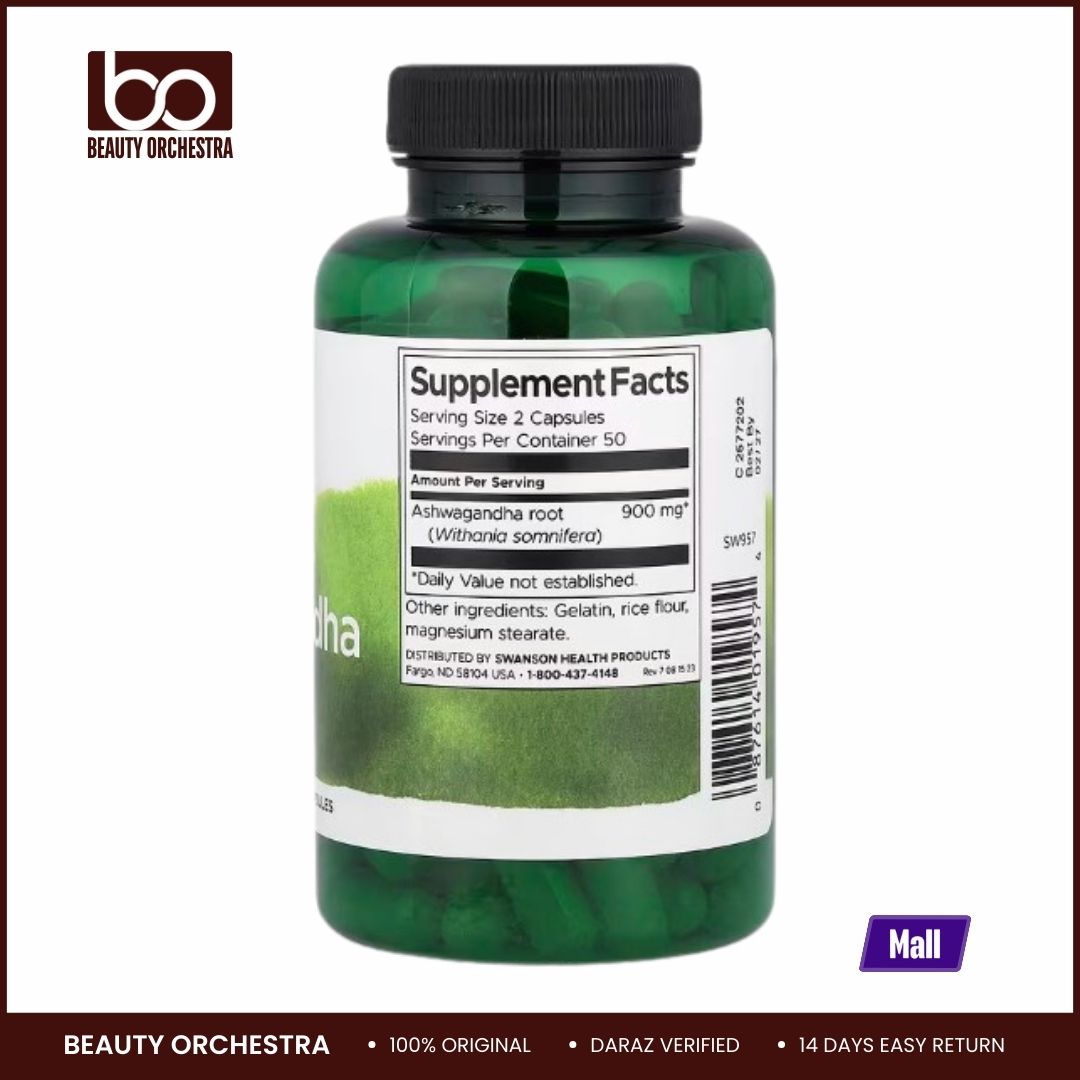 Picture of Swanson, Full Spectrum® Ashwagandha, 900 mg, 100 Capsules (450 mg per Capsule)