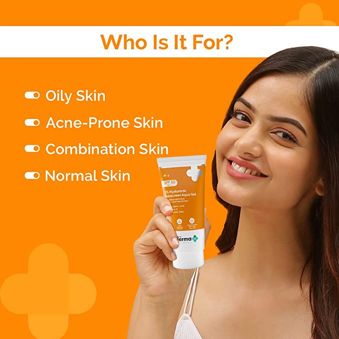 Picture of The Derma Co 1% Hyaluronic Acid Sunscreen Aqua Gel - 80g