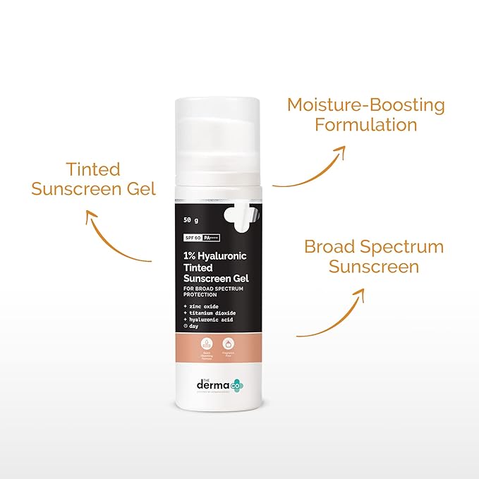 Picture of The Derma Co 1% Hyaluronic Tinted Sunscreen Gel - 50g