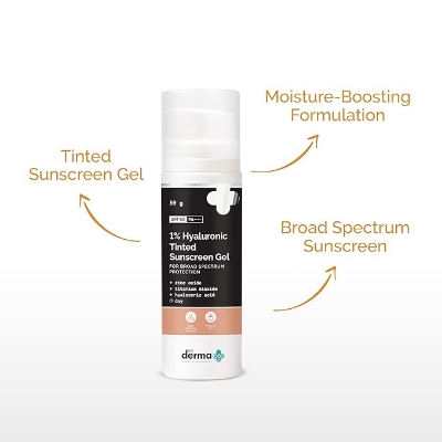 Picture of The Derma Co 1% Hyaluronic Tinted Sunscreen Gel - 50g