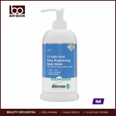 Picture of The Derma Co 1% Kojic Acid Daily Brightening Body Wash with Alpha Arbutin for Dark Spots & Pigmentation – 250ml.