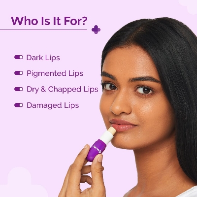 Picture of The Derma Co 1% Vitamin C Brightening Lip Balm with SPF 50 PA +++ I Protects from Sun Damage for Dark, Pigmented, Dry Lips 4.5g