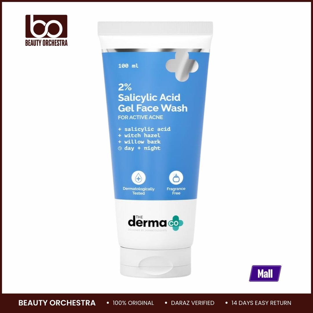 Picture of The Derma Co 2% Salicylic Acid Gel Face Wash for Oily Skin with Salicylic Acid & Witch Hazel Treats Active Acne Unclog Pores Controls Oil - 100ml