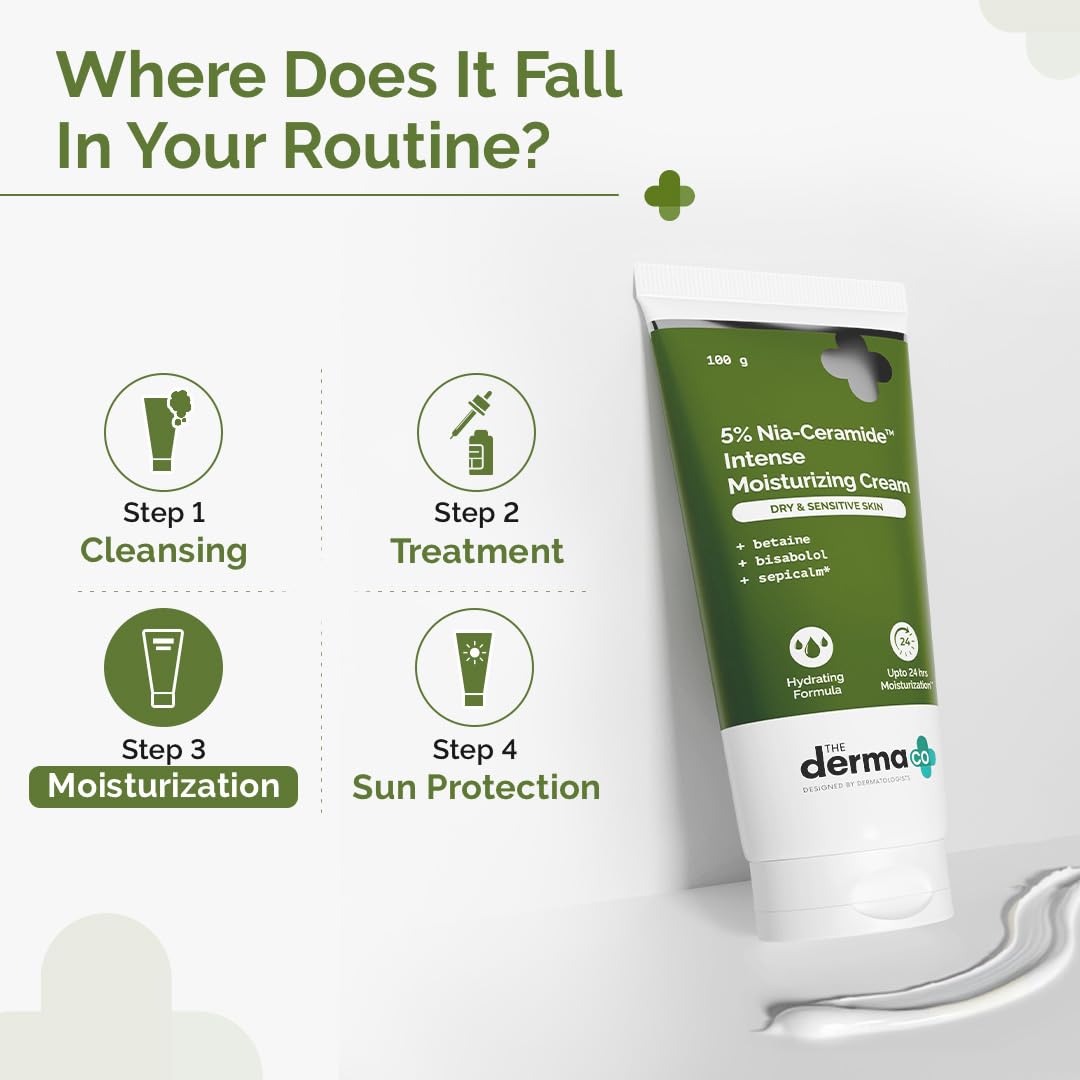 Picture of The Derma Co 5% Nia-Ceramide Intense Moisturizing Cream 5% Niacinamide & Ceramide 24hrs.Moisturization - 100 g