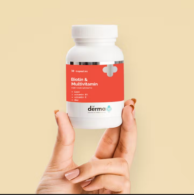 Picture of The Derma Co Biotin & MultiVitamins capsules for Hair Growth - 30 pieces
