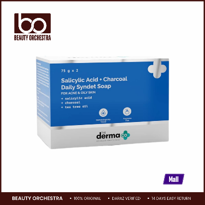 Picture of The Derma Co Salicylic Acid + Charcoal Daily Syndet Soap - 75g*2