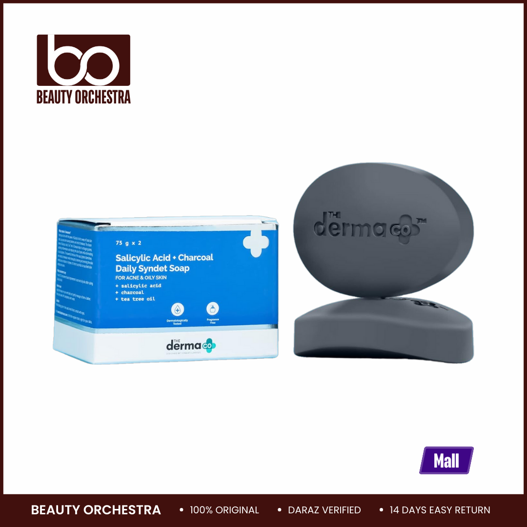 Picture of The Derma Co Salicylic Acid + Charcoal Daily Syndet Soap - 75g*2