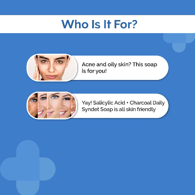 Picture of The Derma Co Salicylic Acid + Charcoal Daily Syndet Soap - 75g*2