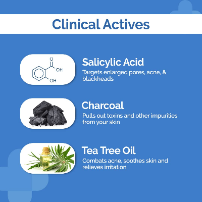 Picture of The Derma Co Salicylic Acid + Charcoal Daily Syndet Soap - 75g*2