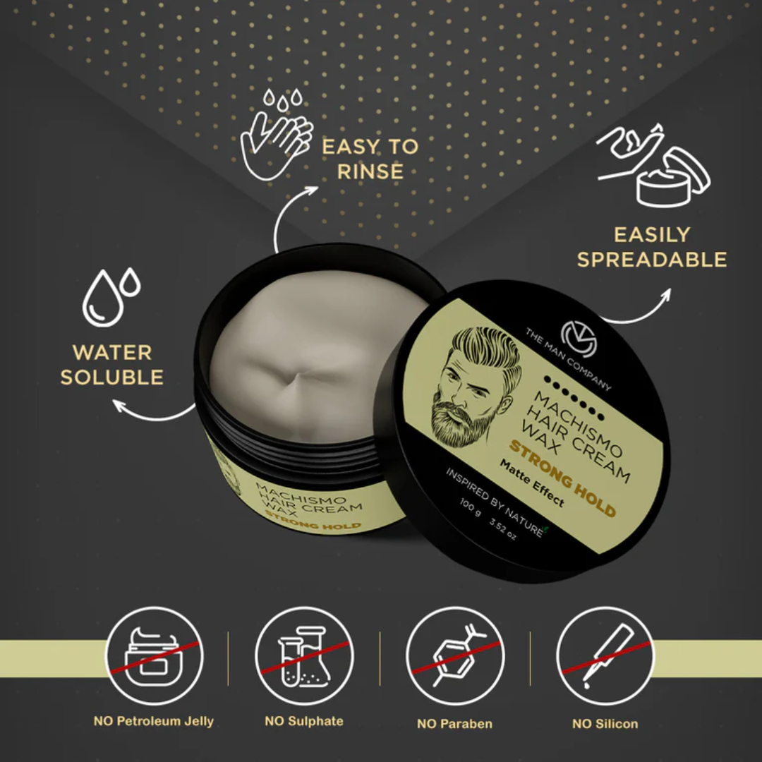Picture of The Man Company Machismo Cream Wax With Almond Oil & Vitamin E - 100g
