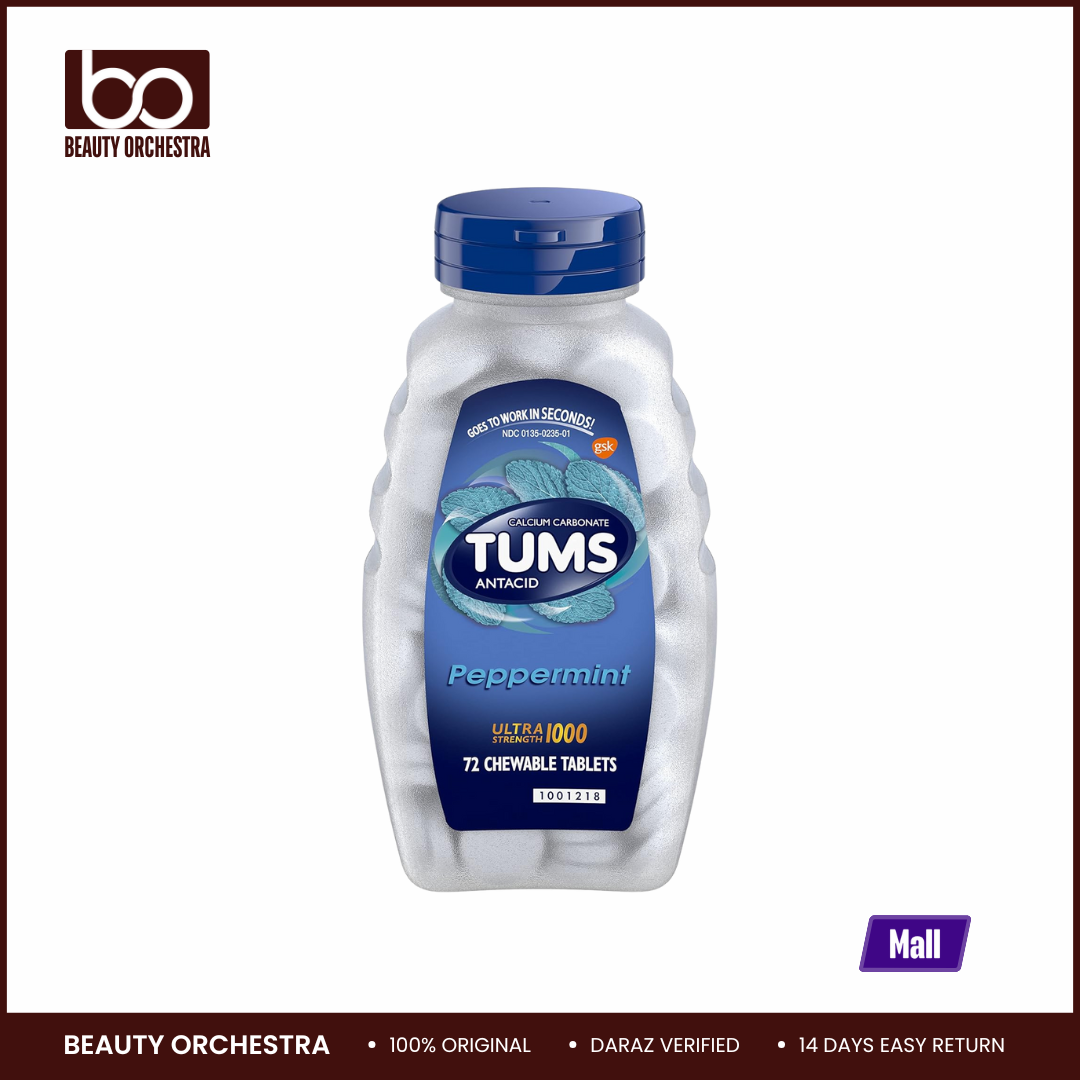 Picture of TUMS Ultra Strength Chewable Antacid Tablets for Heartburn Relief Peppermint - 72 Count