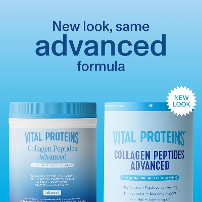 Picture of Vital Proteins Collagen Peptides Powder Advanced with Hyaluronic Acid & Vitamin C - 20oz Collagen Protein Unflavored 27 Servings - 567 g