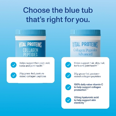 Picture of Vital Proteins Collagen Peptides Powder Advanced with Hyaluronic Acid & Vitamin C, Collagen Supplements, Unflavored - 265 gm