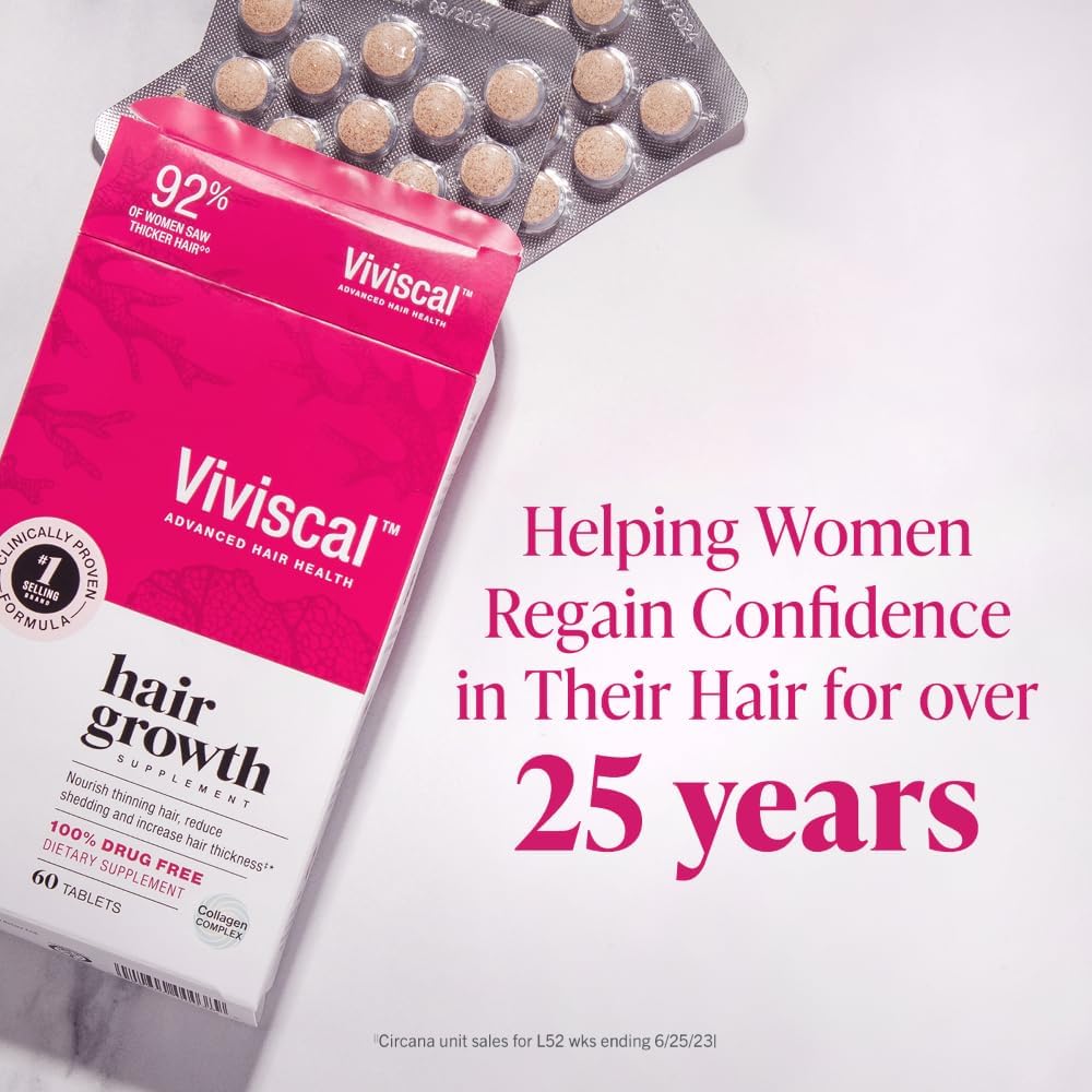 Picture of Viviscal Hair Growth Supplements with Proprietary Collagen Complex 60 Tablets 1 Month Supply