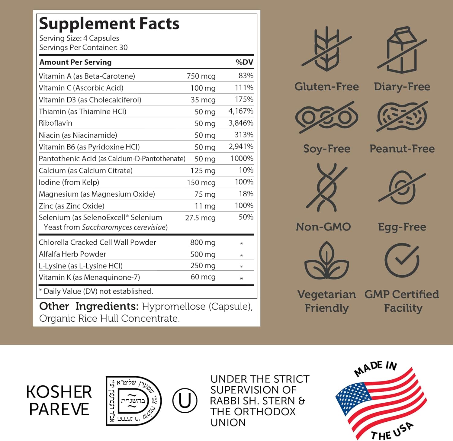 Picture of Zahler - Height Factor Healthy Growth Support Vitamin & Mineral Capsules (120 Count) - Kosher Height & Growth Supplement for Kids, Teens & Young Adults - Grow Taller Growth Hormone Support Nutrients