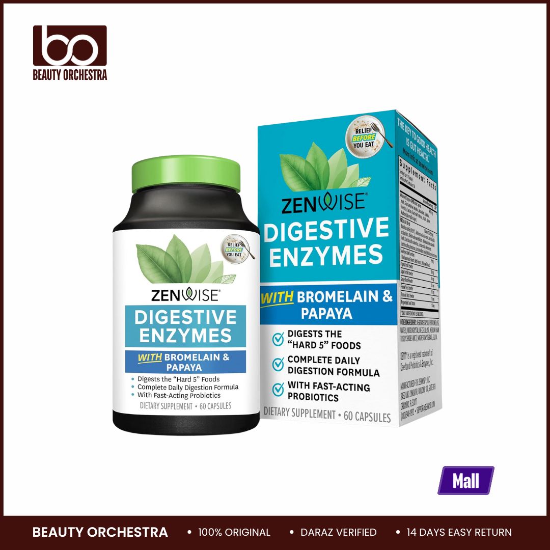 Picture of Zenwise Digestive Enzymes and Bromelain for Gut Health -  60 Capsules